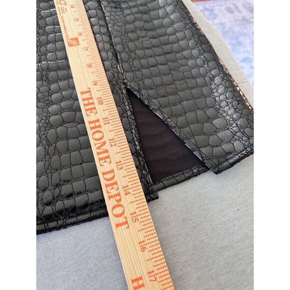 Princess Polly Black Shiny Faux Leather Snake Skin Mini Skirt Size XS - Picture 6 of 6